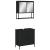 Set mobilier de baie, 2 piese, negru, lemn compozit GartenMobel Dekor