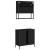 Set mobilier de baie, 2 piese, negru, lemn compozit GartenMobel Dekor