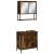 Set mobilier de baie, 2 piese, stejar fumuriu, lemn prelucrat GartenMobel Dekor