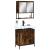 Set mobilier de baie, 2 piese, stejar fumuriu, lemn prelucrat GartenMobel Dekor
