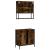 Set mobilier de baie, 2 piese, stejar fumuriu, lemn prelucrat GartenMobel Dekor