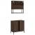 Set mobilier de baie, 2 piese, stejar maro, lemn prelucrat GartenMobel Dekor
