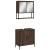 Set mobilier de baie, 2 piese, stejar maro, lemn prelucrat GartenMobel Dekor