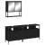 Set mobilier de baie, 3 piese, negru, lemn compozit GartenMobel Dekor
