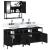 Set mobilier de baie, 3 piese, negru, lemn compozit GartenMobel Dekor