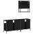 Set mobilier de baie, 3 piese, negru, lemn compozit GartenMobel Dekor