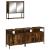 Set mobilier de baie, 3 piese, stejar fumuriu, lemn prelucrat GartenMobel Dekor