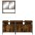 Set mobilier de baie, 3 piese, stejar fumuriu, lemn prelucrat GartenMobel Dekor
