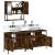 Set mobilier de baie, 3 piese, stejar fumuriu, lemn prelucrat GartenMobel Dekor