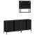 Set mobilier de baie, 3 piese, negru, lemn compozit GartenMobel Dekor