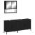 Set mobilier de baie, 3 piese, negru, lemn compozit GartenMobel Dekor
