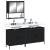 Set mobilier de baie, 3 piese, negru, lemn compozit GartenMobel Dekor