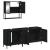 Set mobilier de baie, 3 piese, negru, lemn compozit GartenMobel Dekor