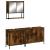 Set mobilier de baie, 3 piese, stejar fumuriu, lemn prelucrat GartenMobel Dekor