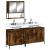 Set mobilier de baie, 3 piese, stejar fumuriu, lemn prelucrat GartenMobel Dekor