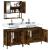 Set mobilier de baie, 3 piese, stejar fumuriu, lemn prelucrat GartenMobel Dekor