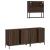 Set mobilier de baie, 3 piese, stejar maro, lemn prelucrat GartenMobel Dekor