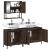 Set mobilier de baie, 3 piese, stejar maro, lemn prelucrat GartenMobel Dekor