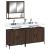 Set mobilier de baie, 3 piese, stejar maro, lemn prelucrat GartenMobel Dekor
