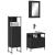 Set mobilier de baie, 3 piese, negru, lemn compozit GartenMobel Dekor