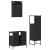 Set mobilier de baie, 3 piese, negru, lemn compozit GartenMobel Dekor