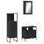 Set mobilier de baie, 3 piese, negru, lemn compozit GartenMobel Dekor