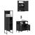 Set mobilier de baie, 3 piese, negru, lemn compozit GartenMobel Dekor