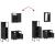 Set mobilier de baie, 3 piese, negru, lemn compozit GartenMobel Dekor