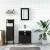 Set mobilier de baie, 3 piese, negru, lemn compozit GartenMobel Dekor