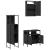 Set mobilier de baie, 3 piese, negru, lemn compozit GartenMobel Dekor