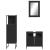 Set mobilier de baie, 3 piese, negru, lemn compozit GartenMobel Dekor
