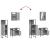 Set mobilier de baie, 3 piese, gri sonoma, lemn prelucrat GartenMobel Dekor