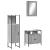 Set mobilier de baie, 3 piese, gri sonoma, lemn prelucrat GartenMobel Dekor