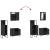Set mobilier de baie, 3 piese, negru, lemn compozit GartenMobel Dekor