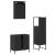 Set mobilier de baie, 3 piese, negru, lemn compozit GartenMobel Dekor