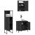 Set mobilier de baie, 3 piese, negru, lemn compozit GartenMobel Dekor