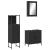 Set mobilier de baie, 3 piese, negru, lemn compozit GartenMobel Dekor