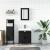 Set mobilier de baie, 3 piese, negru, lemn compozit GartenMobel Dekor