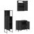 Set mobilier de baie, 3 piese, negru, lemn compozit GartenMobel Dekor