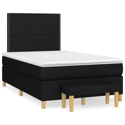 Pat box spring cu saltea, negru, 120x190 cm, catifea GartenMobel Dekor