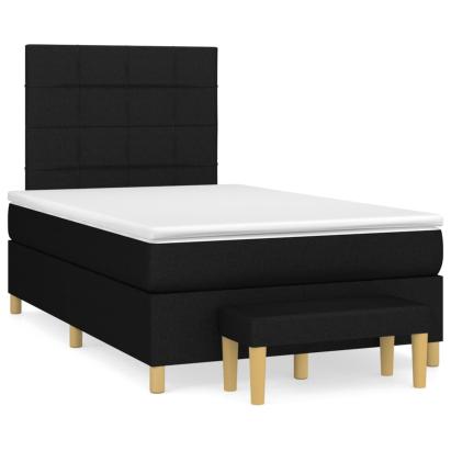 Pat box spring cu saltea, negru, 120x190 cm, catifea GartenMobel Dekor