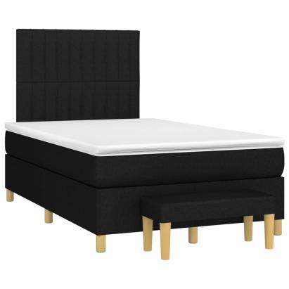 Pat box spring cu saltea, negru, 120x190 cm, catifea GartenMobel Dekor