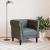 Fotoliu Chesterfield gri închis, material textil GartenMobel Dekor