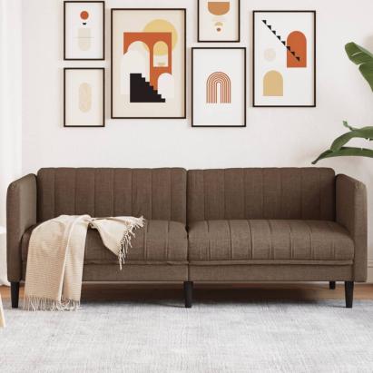 Canapea cu 3 locuri, maro, material textil GartenMobel Dekor