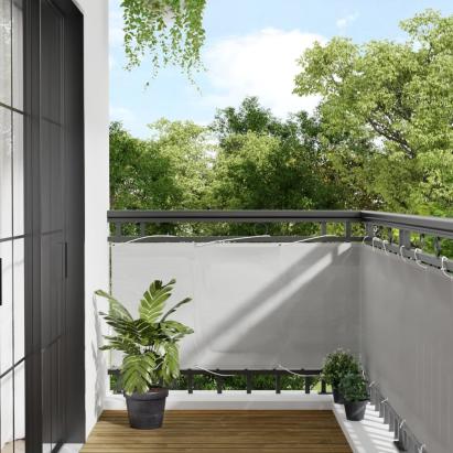Paravan de balcon gri deschis 75x400 cm 100% poliester oxford GartenMobel Dekor