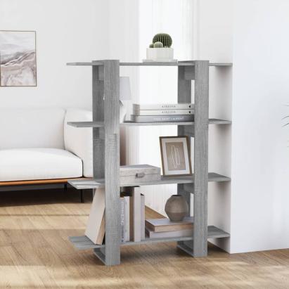 Bibliotecă/Separator cameră, gri sonoma, 100x30x123,5 cm GartenMobel Dekor