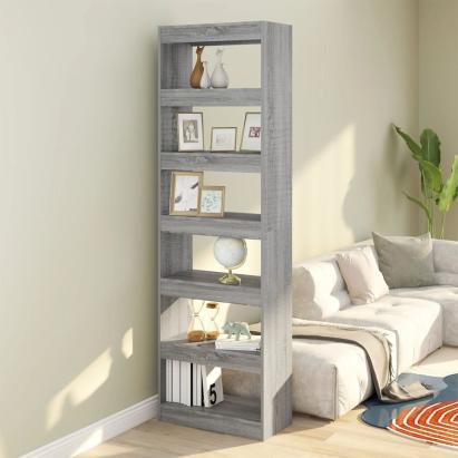 Bibliotecă/Separator cameră, gri sonoma, 60x30x198 cm GartenMobel Dekor