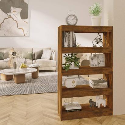 Bibliotecă/Separator cameră, stejar fumuriu, 80x30x135 cm PAL   GartenMobel Dekor