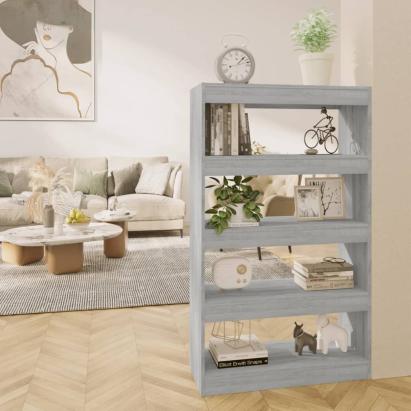 Bibliotecă/Separator cameră, gri sonoma, 80x30x135 cm, PAL   GartenMobel Dekor