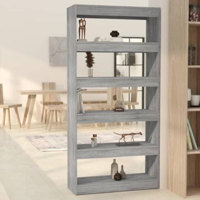 Bibliotecă/Separator cameră, gri sonoma, 80x30x166 cm, PAL   GartenMobel Dekor